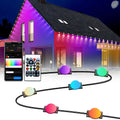 Smart Permanent Outdoor Lights Waterproof, 50ft 25LEDs Eaves Lights App & Remote Control, Color Changing Outdoor Lights with DIY Modes for Party