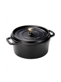 Staub Enameled Cast-Iron Round Cocotte, Black Matte - 5.5 qt