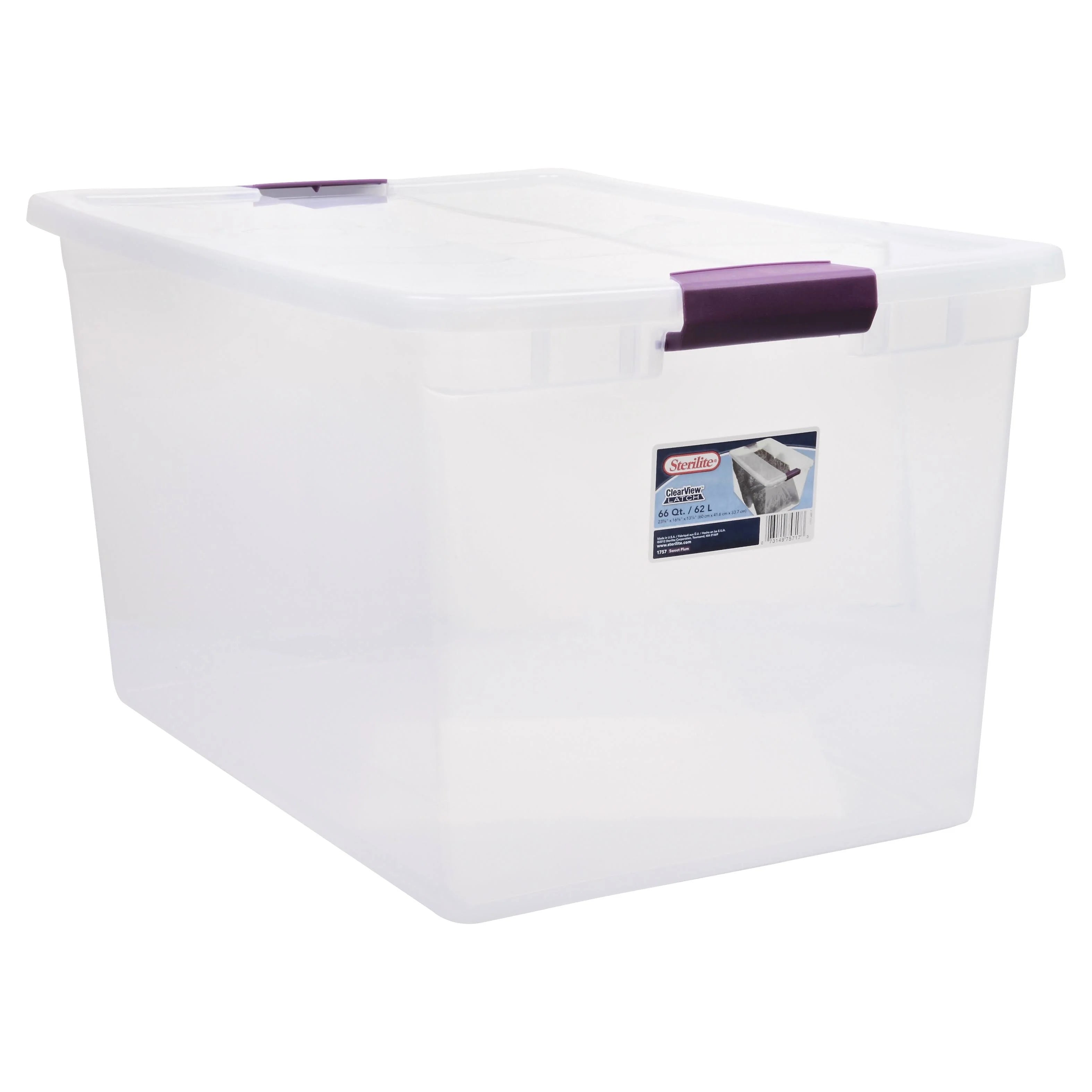 Sterilite ClearView Latch Storage Container, 66 Qt