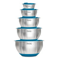 Viking 10 Piece Stainless Steel Mixing Bowl Set with Lids Teal