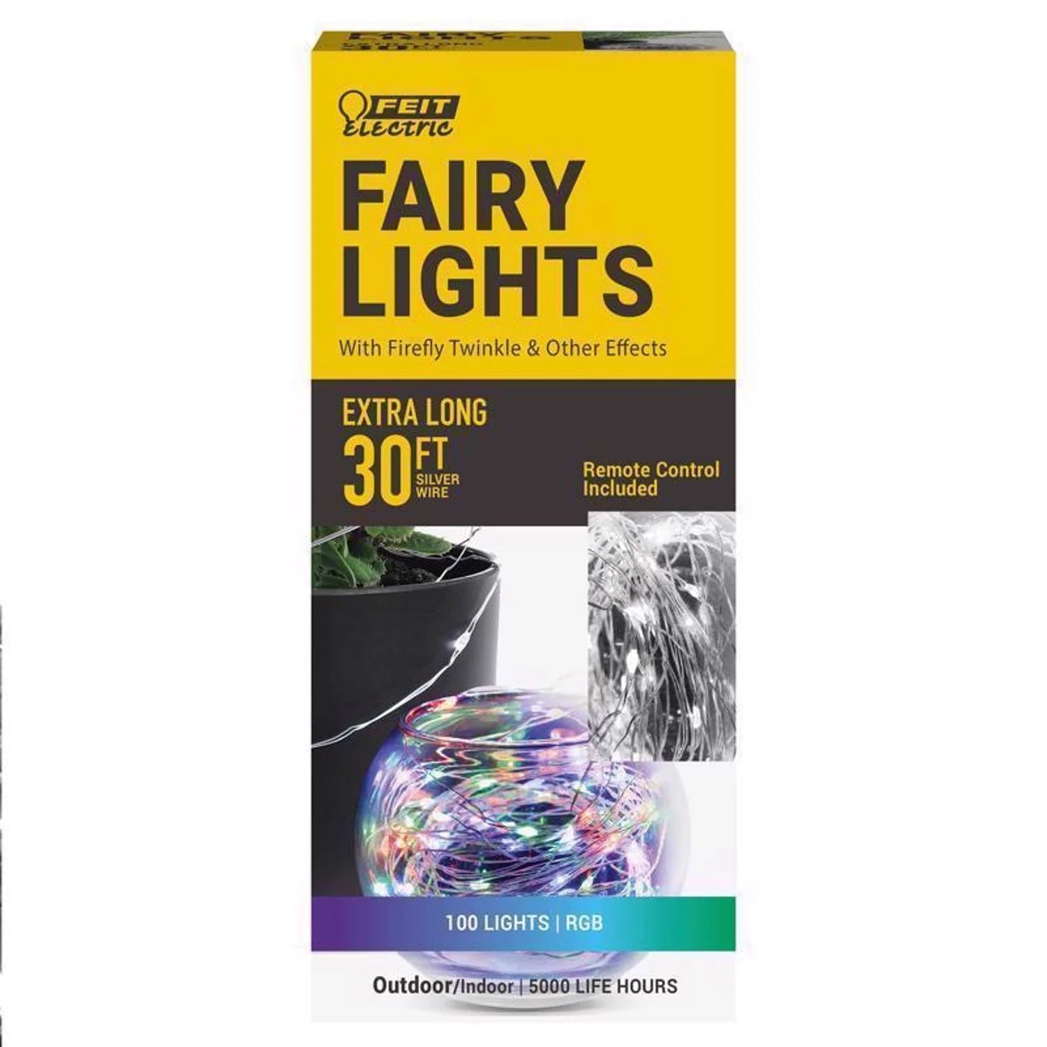 Feit Electric LED Fairy String Lights Multicolored 30 ft. 100 Lights