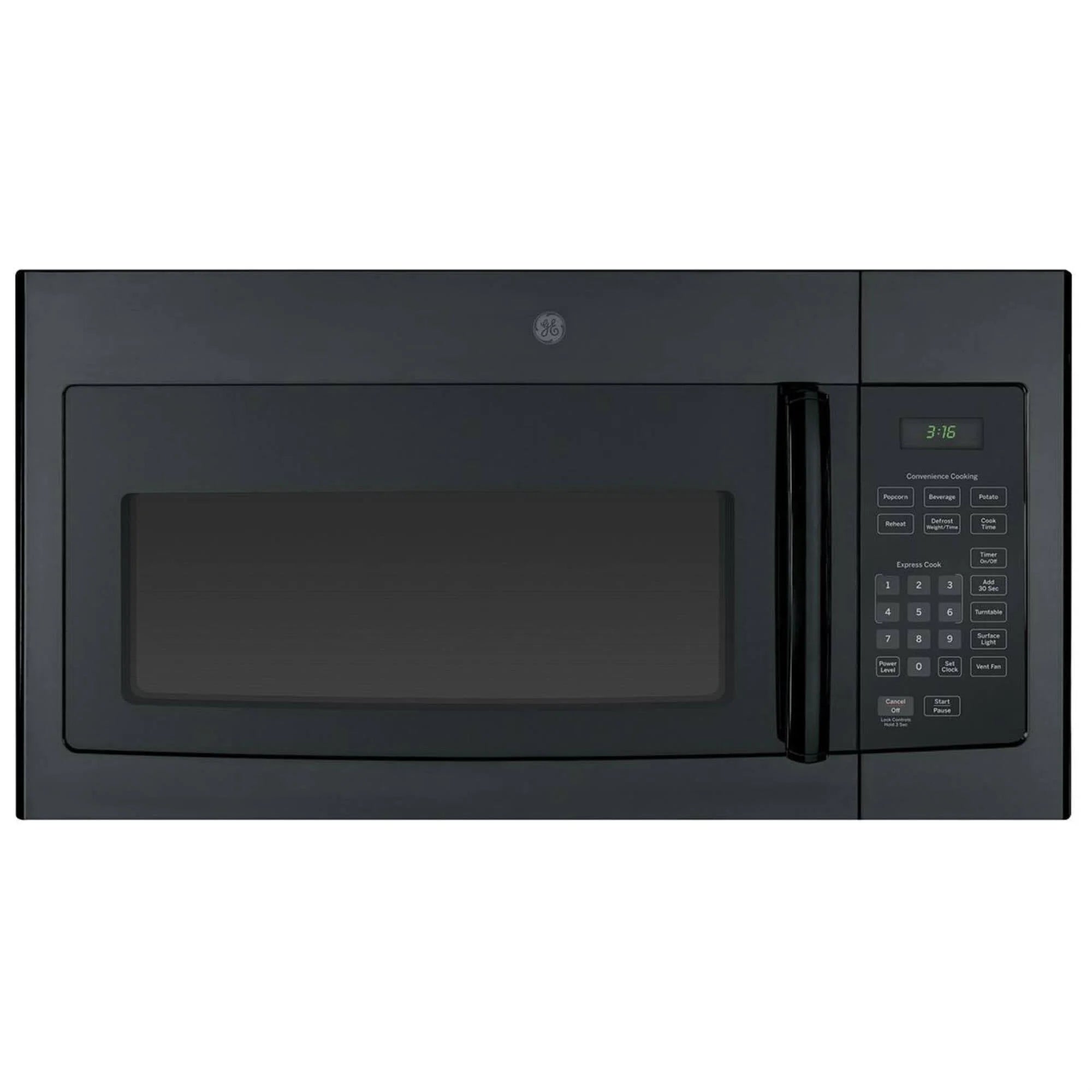 GE JVM3160 1000W Built-In Microwave Hood Combo - 1.6 cu ft - Black