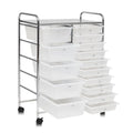15 Drawers Rolling Storage Cart Organizer-Clear