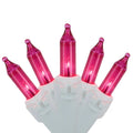 Northlight 50-Count Pink Mini Christmas Light Set, 10 ft White Wire