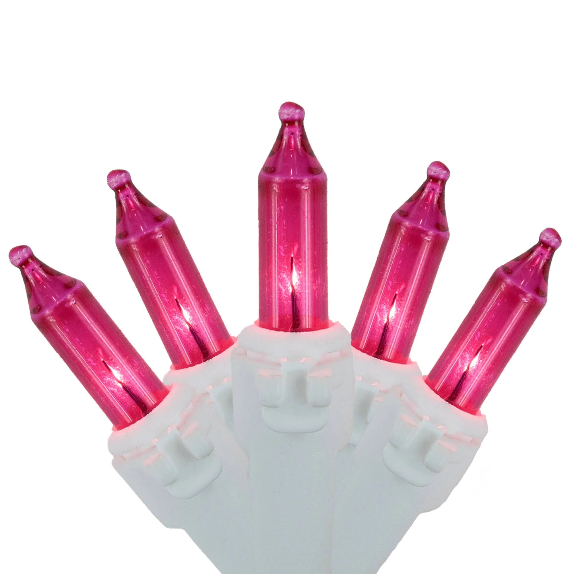 Northlight 50-Count Pink Mini Christmas Light Set, 10 ft White Wire