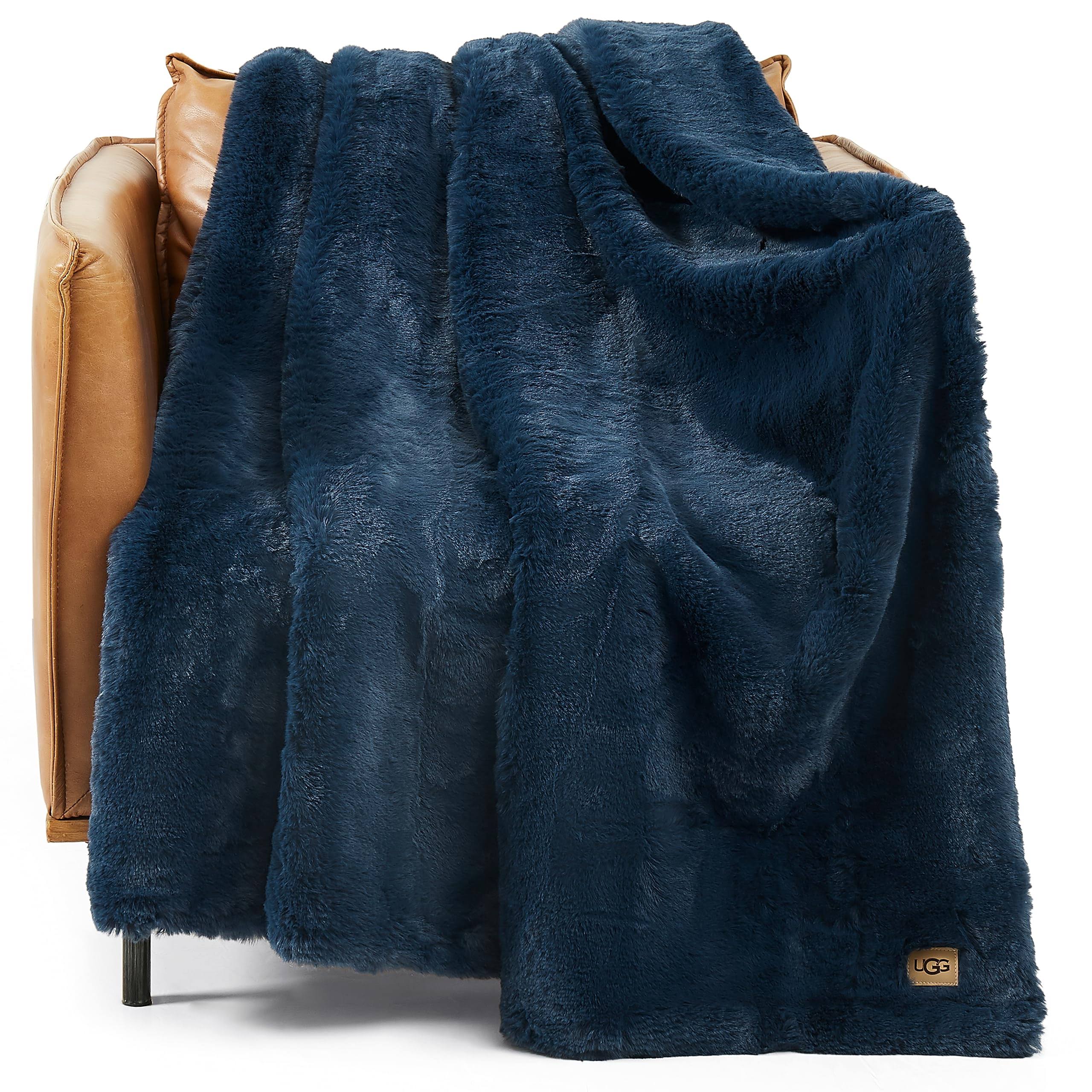 Ugg Euphoria Faux Fur Throw - Indigo