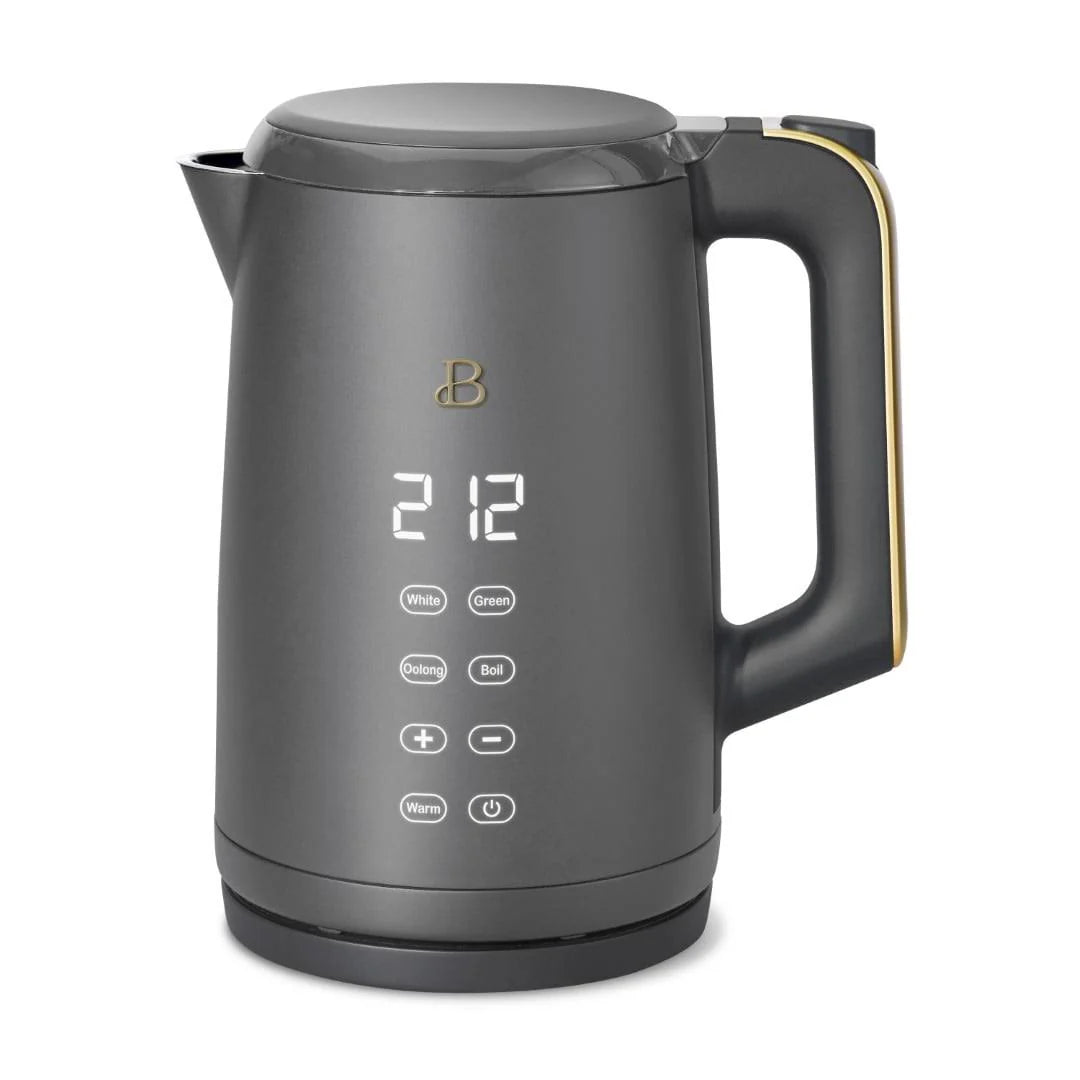 Beautiful 1.7 Liter One Touch Electric Kettle Oyster Grey by Drew Barrymore