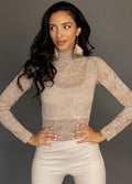 Women Iris Top in Light Taupe