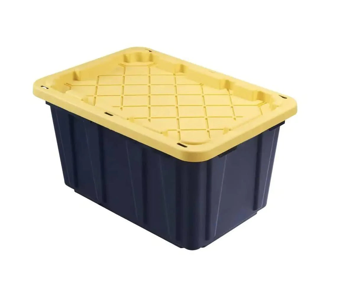 HDX Tough Polypropylene Plastic 27 gal. Storage Tote in Black (5-Pack)