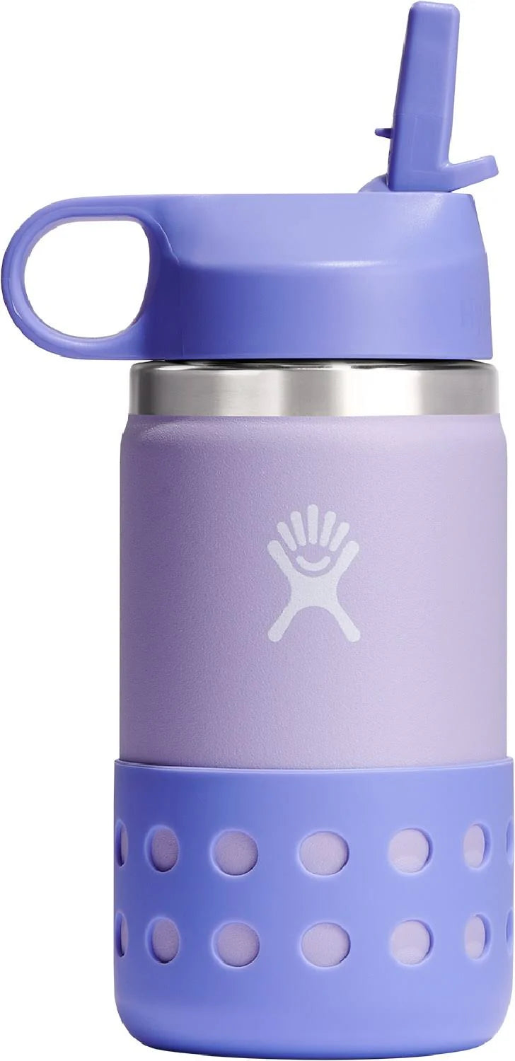 Hydro Flask 12oz Kids Wide Mouth Bottle with Straw Lid Wisteria