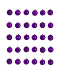 Nearly Natural Holiday Christmas 30 Count 2.5in. Shatterproof Ornament Set with Re-Useable Storage Container, Purple