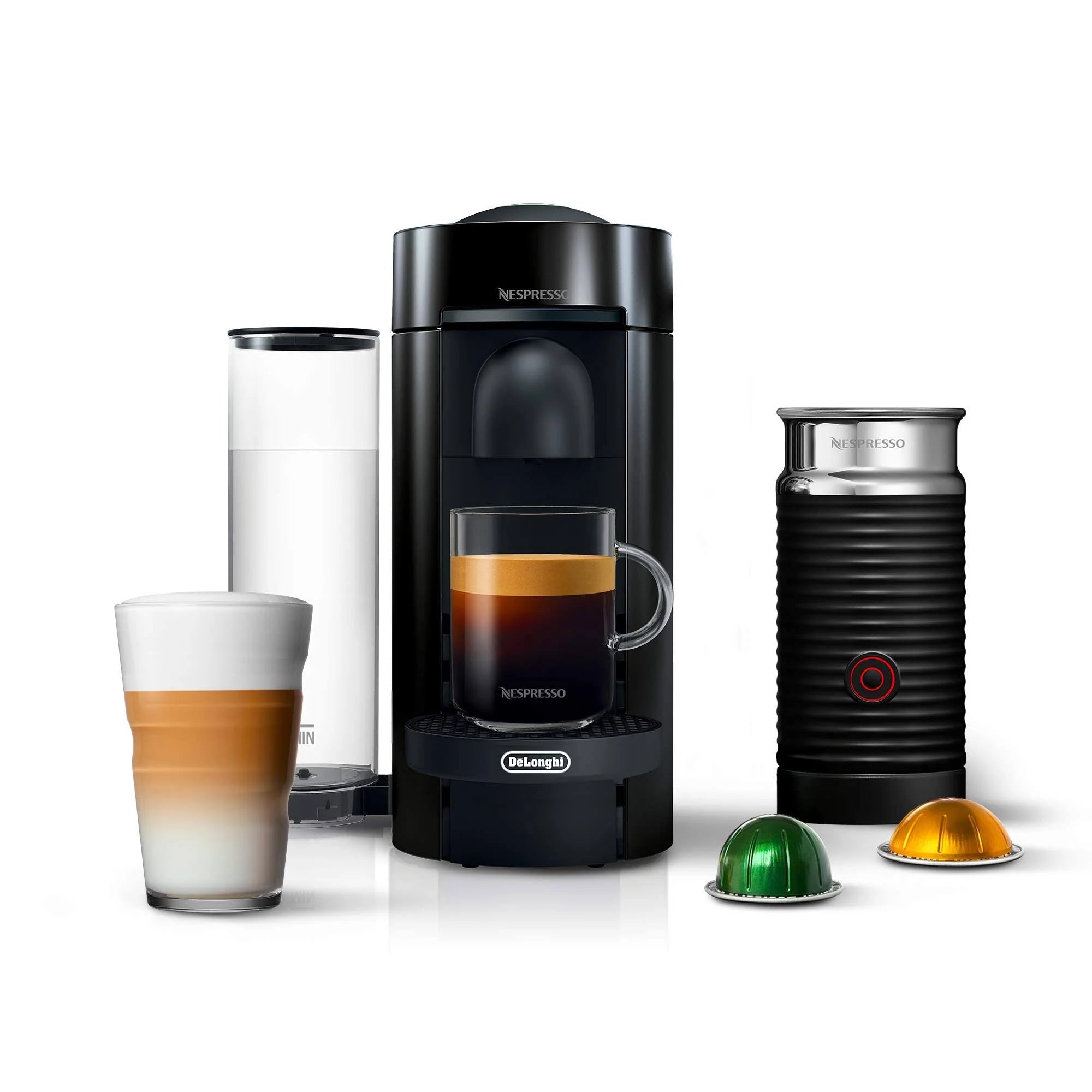 Nespresso Vertuo Plus Coffee and Espresso Machine by De'Longhi with Aeroccino, Ink Black