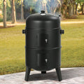 Master Cook Vertical 16 inch Steel Charcoal Smoker, Black