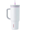 Owala 40oz Stainless Steel Tumbler with Handle (Polar Brrr White)