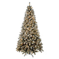 (B36) Pre-Lit LED Flocked Monterey Fir Tree, 7', Green, Sold by at Home