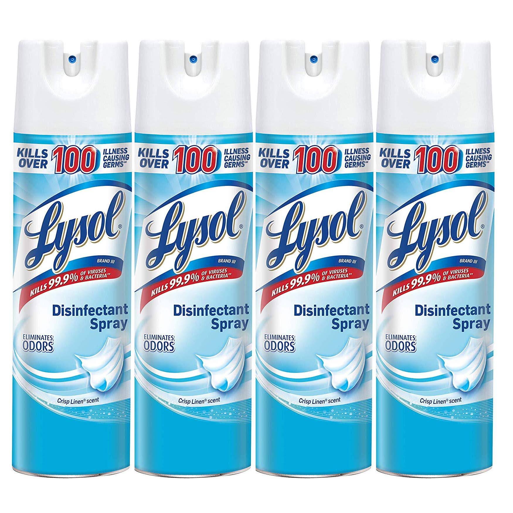 Lysol Disinfectant Spray Crisp Linen 76oz 4x19oz