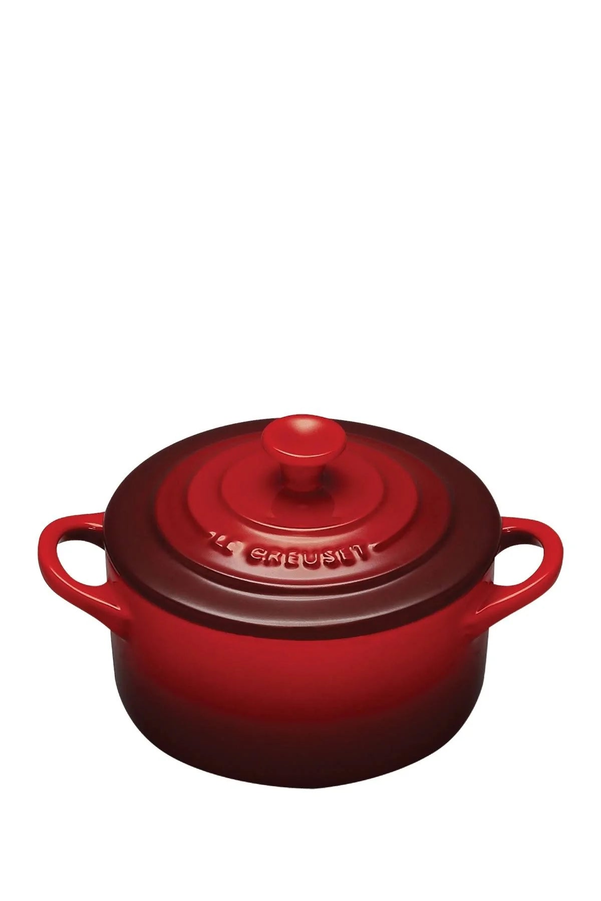Le Creuset Mini Round Cocotte with Lid, Cerise/Cherry Red, 8 oz