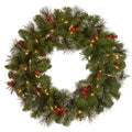 National Tree Crestwood Spruce Wreath with Clear Lights 24"
