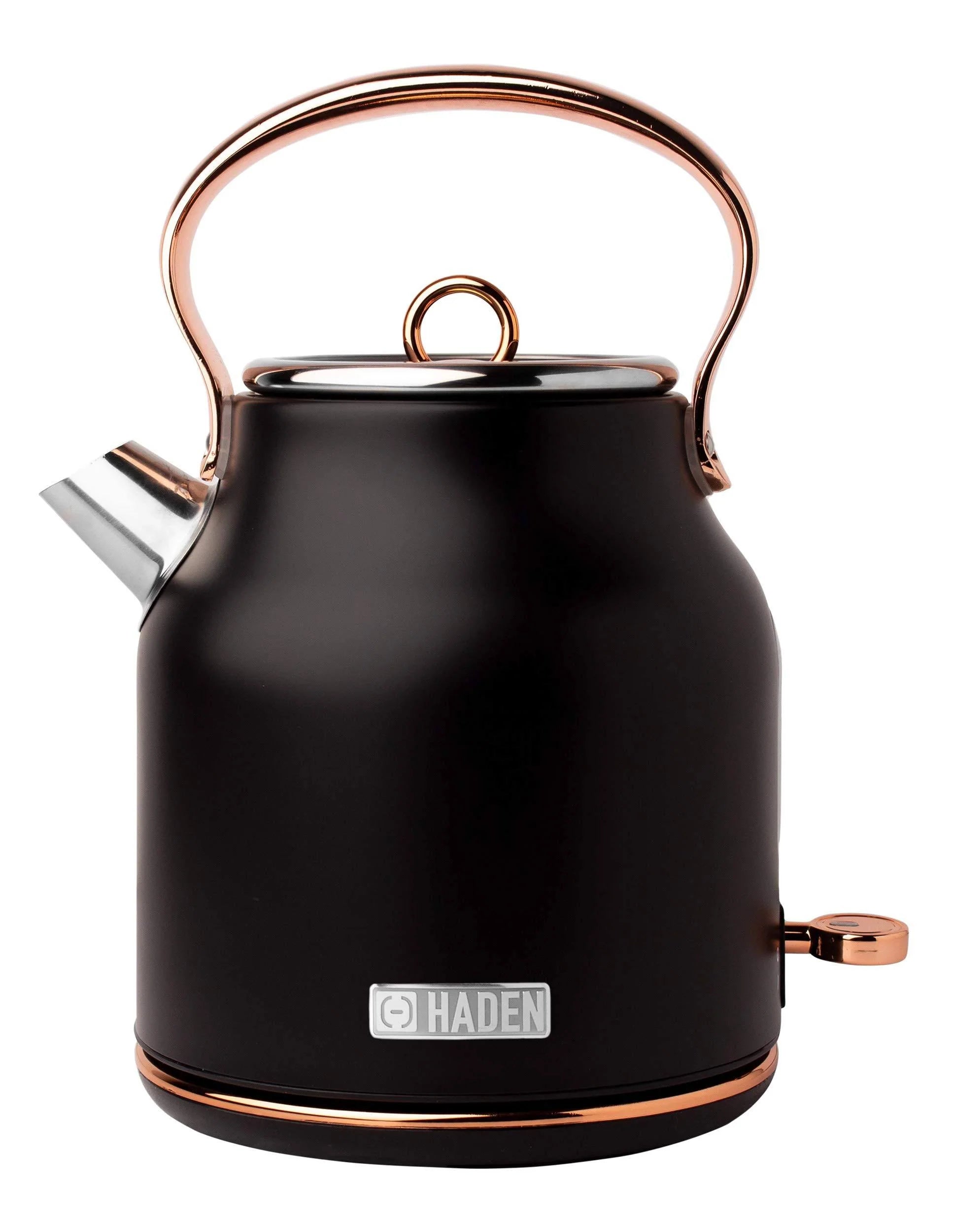 Haden Heritage Stainless Steel Electric Kettle - Black/Copper 1.7 L