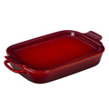 Le Creuset Stoneware Rectangular Dish with Platter Lid, 14 3/4" x 9, Cherry Red