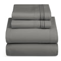 Nestl Bedding Cal King 4 Piece Bed Sheet Set - Deep Pocket Fitted Sheet. Charcoal Stone Gray King/California King Grey