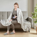 Beautyrest Natural Marble Zuri Oversized Faux Fur Heated Throw
