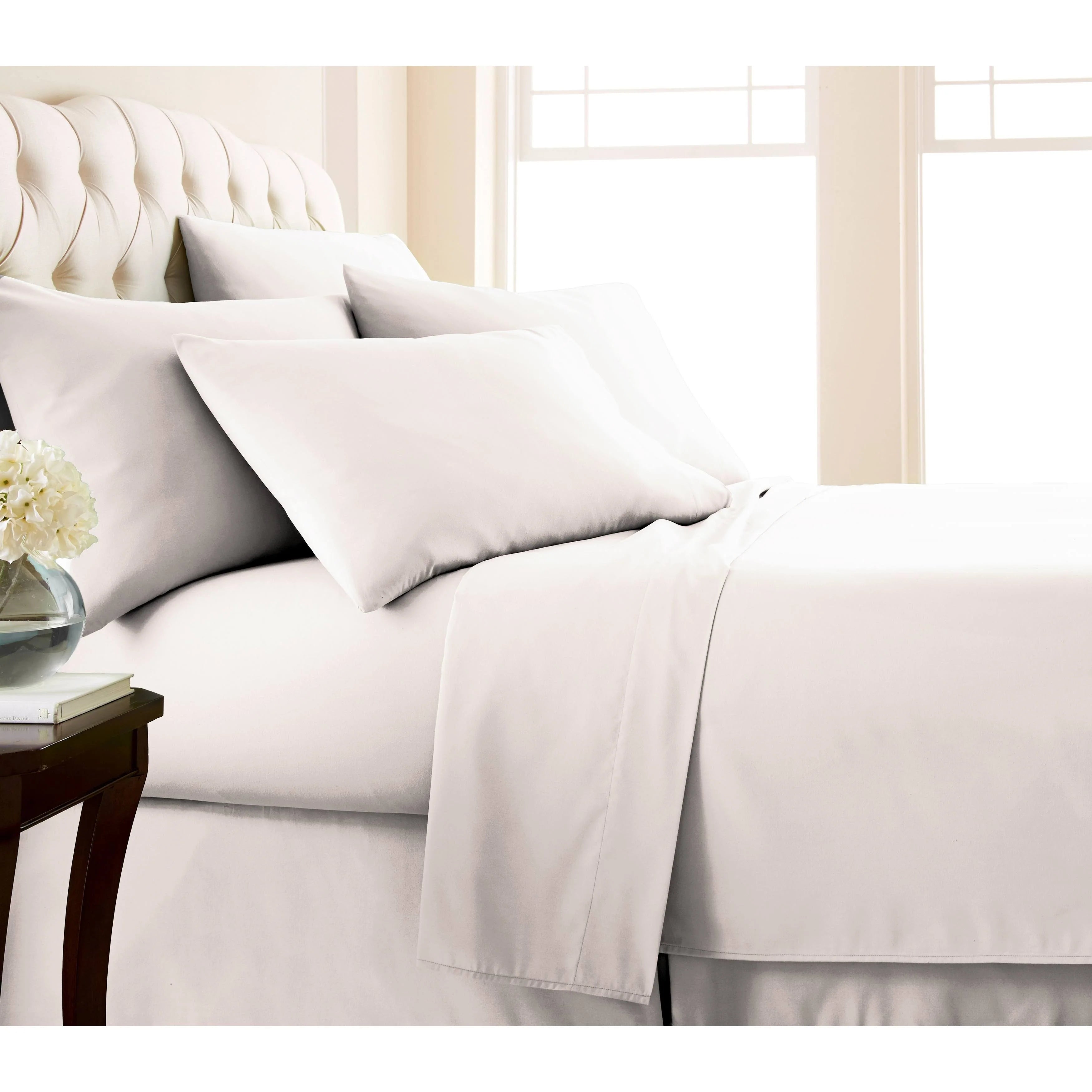No-Slip Ultra-Soft Deep Pocket 6-Piece Bed Sheet Set Split King - Bone Ivory Southshore Fine Linens