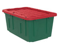 Holiday Living Large 27-Gallons (108-Quart) Green and Red Heavy Duty Tote with Standard Snap Lid | 5132510