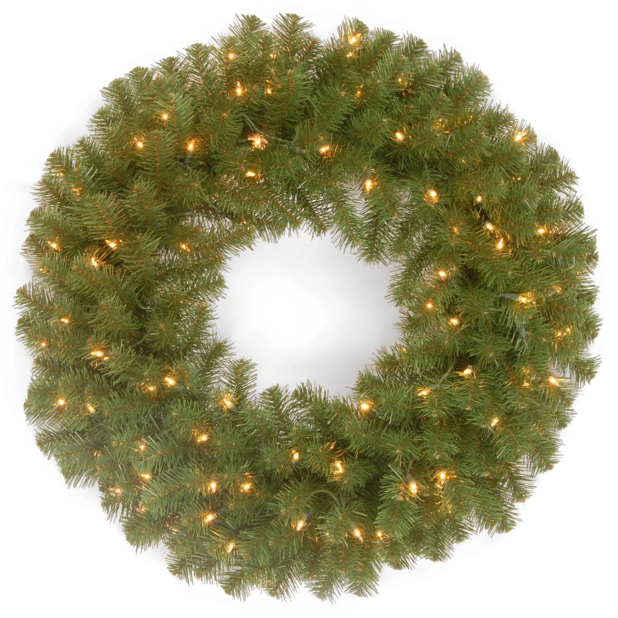 National Tree North Valley Spruce Wreath with Dual Color LED Lights 24"