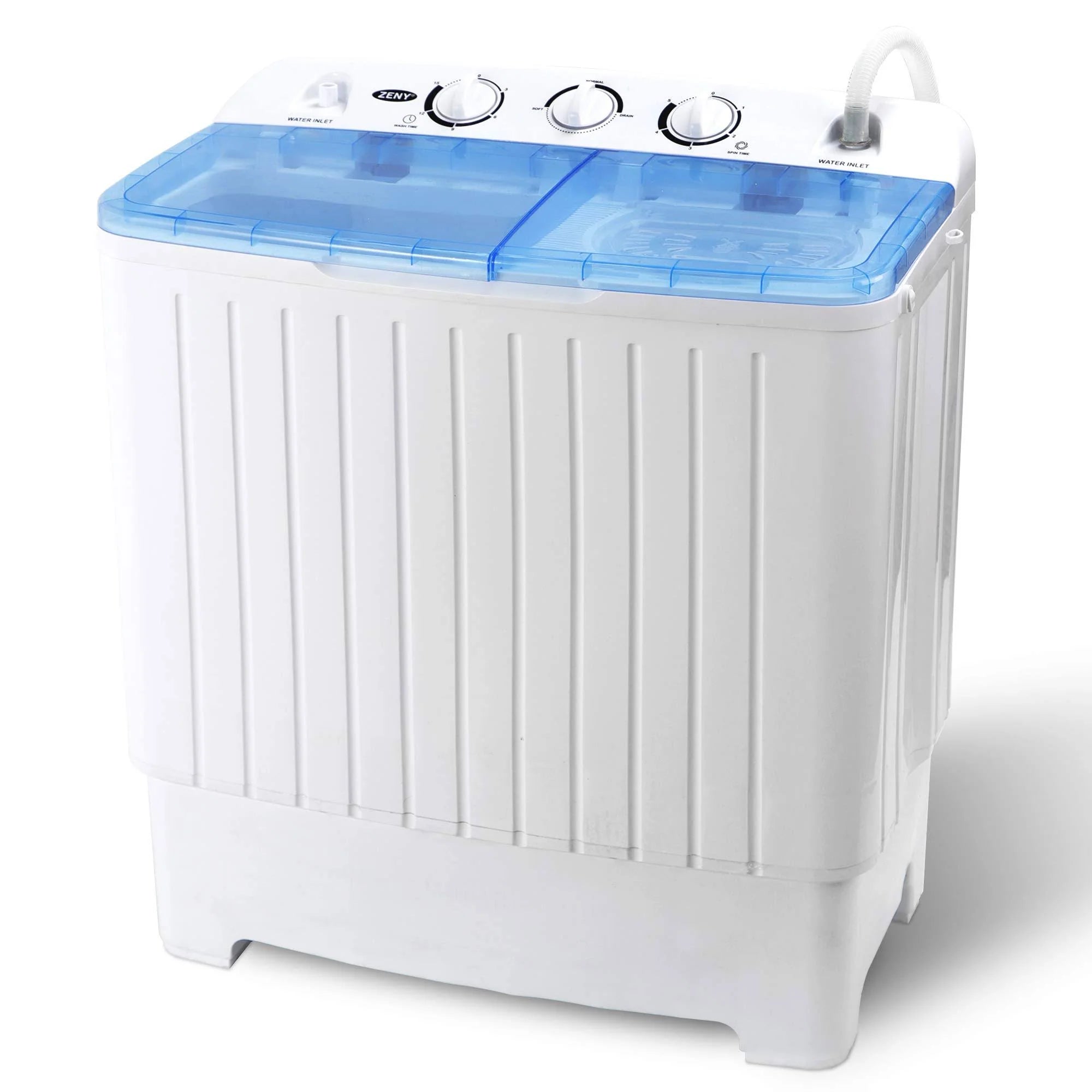 Super Deal 2in1 Mini Compact Twin Tub Washing Machine 17.6lbs Washer + Spinner Combo with Timer Control Drain Hose Inlet Wate