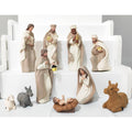 MeritMode Nativity Scene Set, 12-Piece Holy Family Figurine - Hand Painted Mini Decorative Religious Christmas Figurines, Nativity Sets Including Baby