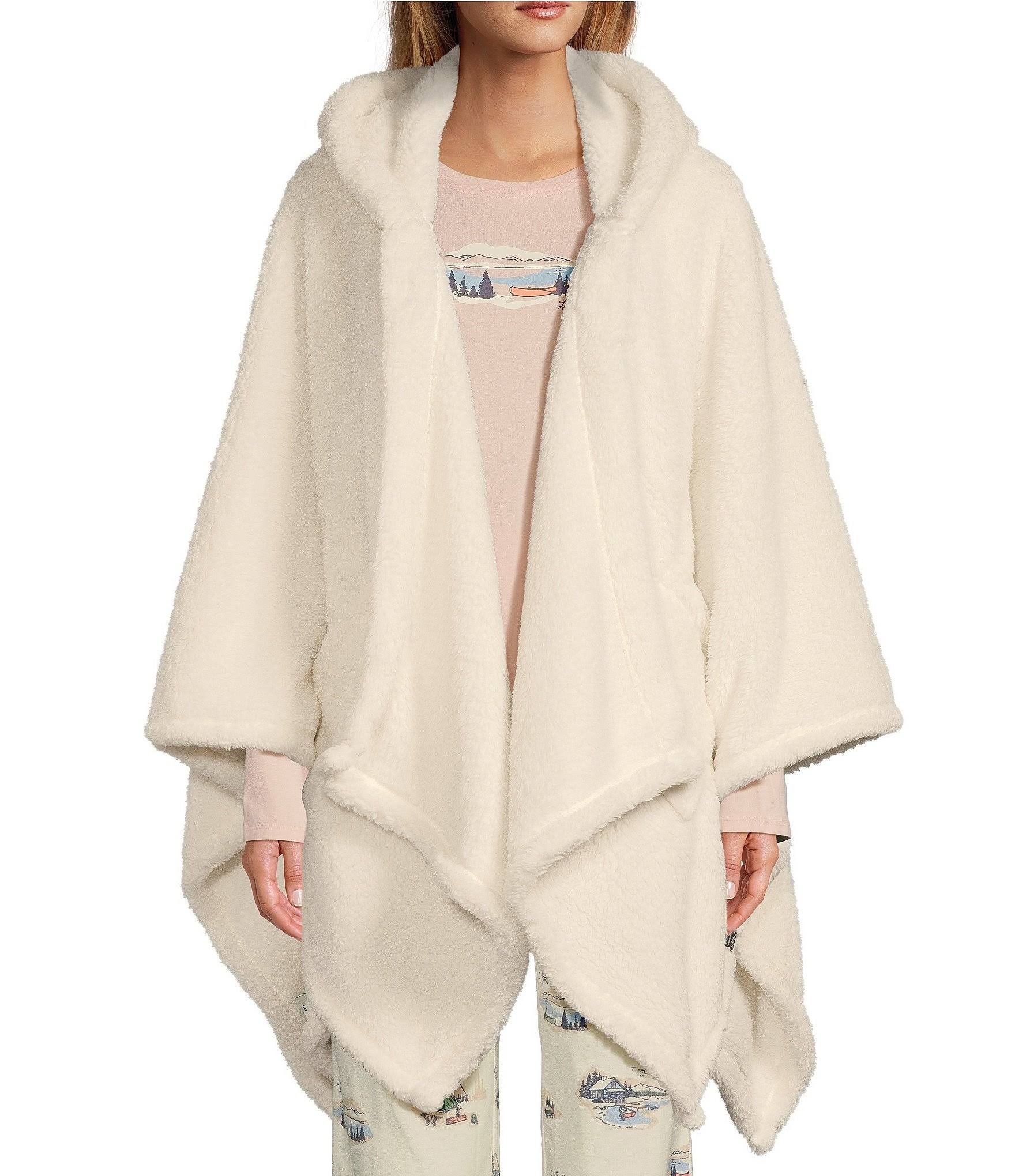 L.L.Bean Cozy Sherpa Wearable Throw Scarves Heritage Tan : One Size