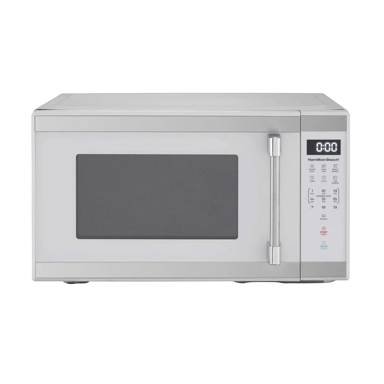 Hamilton Beach 1.1 Cu. ft. Countertop Microwave Oven, 1000 Watts, White Stainless Steel, Size: Mid-Size