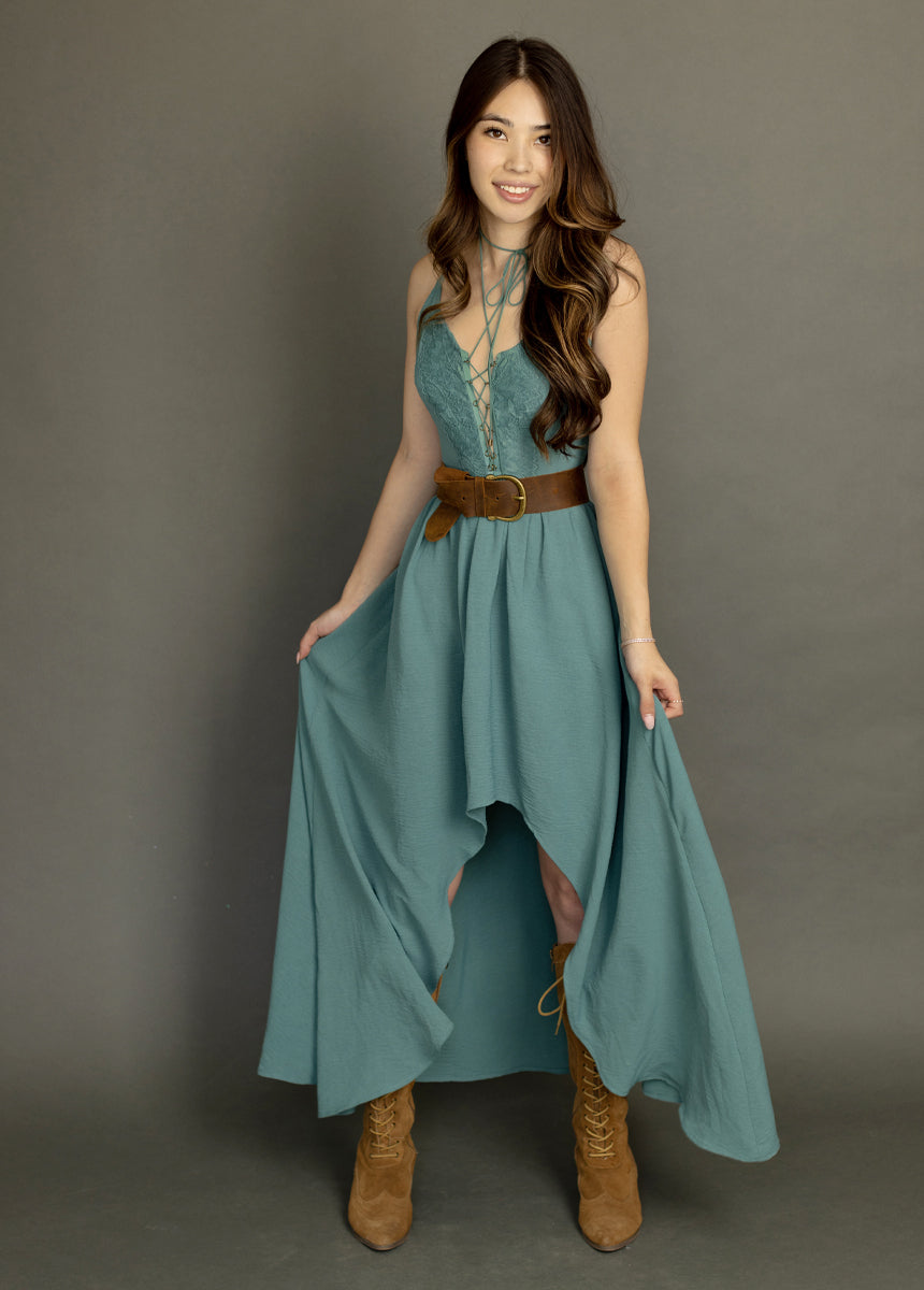 Women Holland Dress in Dusty Teal