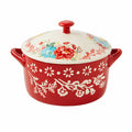 The Pioneer Woman Fancy Flourish Round Ceramic Casserole Dish with Lid, Size: 1 Piece