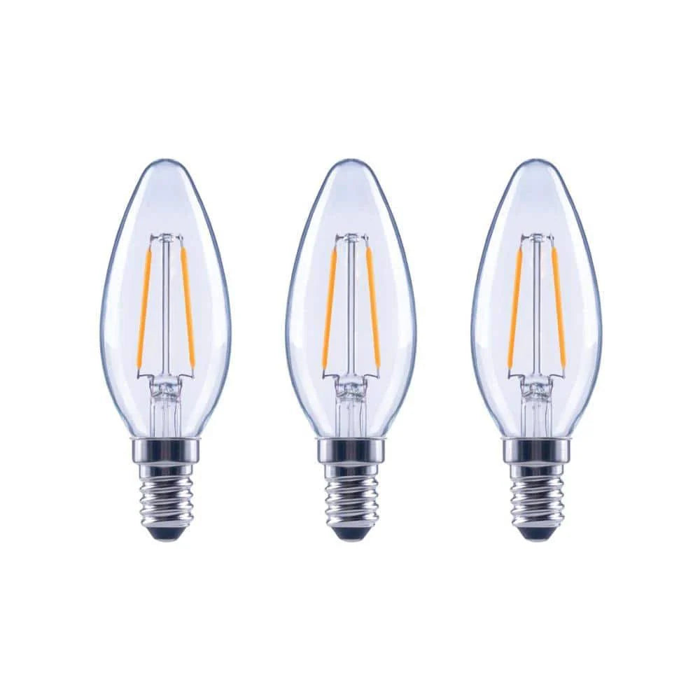 Ecosmart 25-Watt Equivalent B11 E12 Base Dimmable Clear Filament Vintage Style LED Light Bulb, Soft White (3-pack)