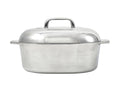 IMUSA 11 inch Cajun Oval Cast Aluminum Roaster Pan with Lid, Silver