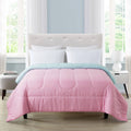Mainstays Reversible Microfiber Comforter, Pink/Teal, Twin