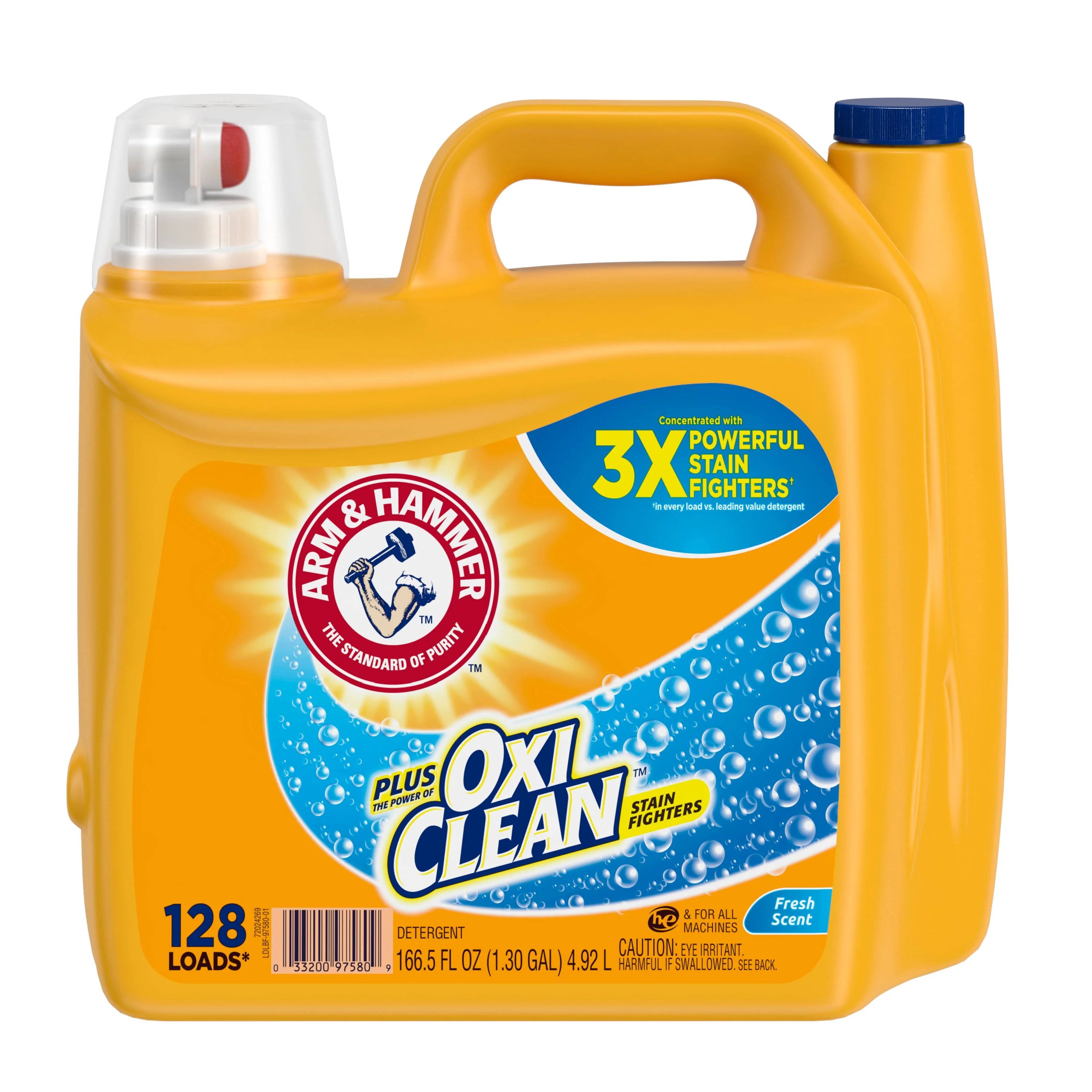 Arm & Hammer 166.5 fl. oz. Plus OxiClean Fresh Scent Liquid Laundry Detergent, 128 Loads