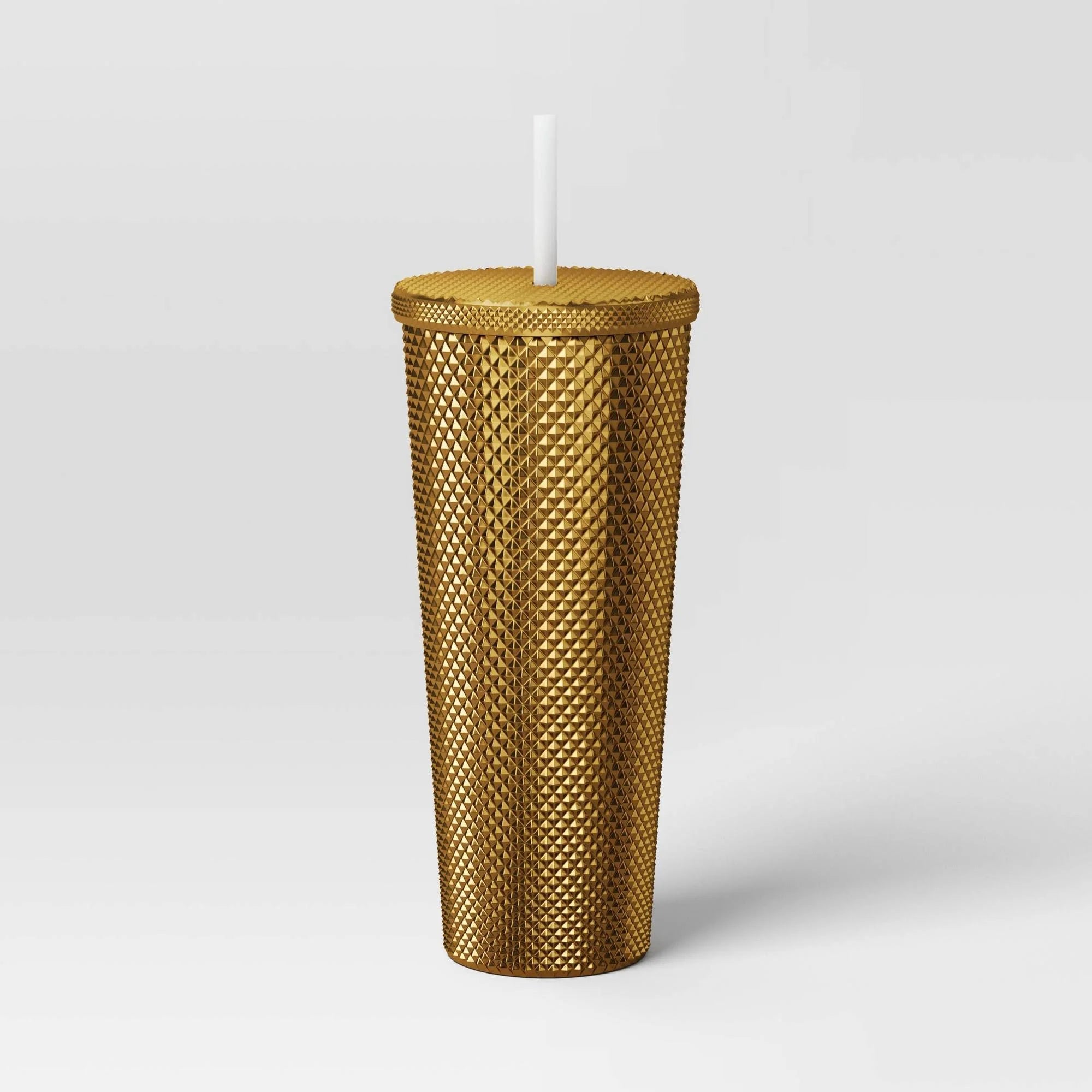 24oz Plastic Tumbler with Straw Iridescent Gold - Opalhouse