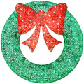 Best Choice Products 60in Pre-Lit Outdoor Christmas Wreath, LED Metal Holiday Decor w/ 206 Lights, Bow - Green/Red