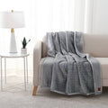 Better Homes & Gardens Printed Reverse Faux Shearling Throw 50 inch x 60 inch, Silver Solid Embossed