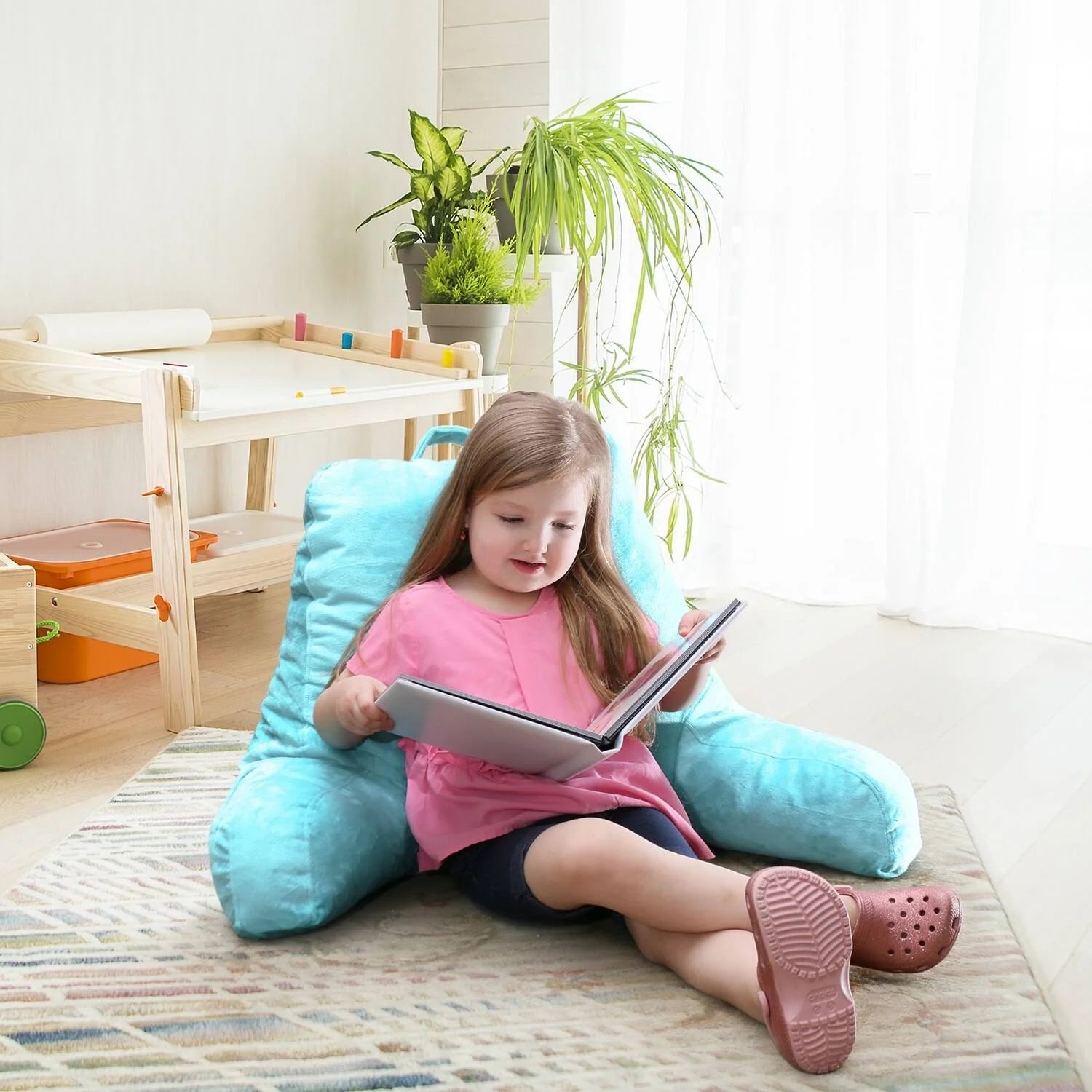Nestl Reading Rest Pillow with Arms - Small - Light Baby Blue