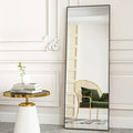 Beautypeak Full Length Mirror 58 inchx18 inch Rectangle Body Dressing Floor Mirrors, Black, Size: 58 x 18