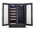 Lanbo Wine and Beverage Refrigerator, Compact Built-In Wine and Drink Center, 18 Bottle and 55 Can