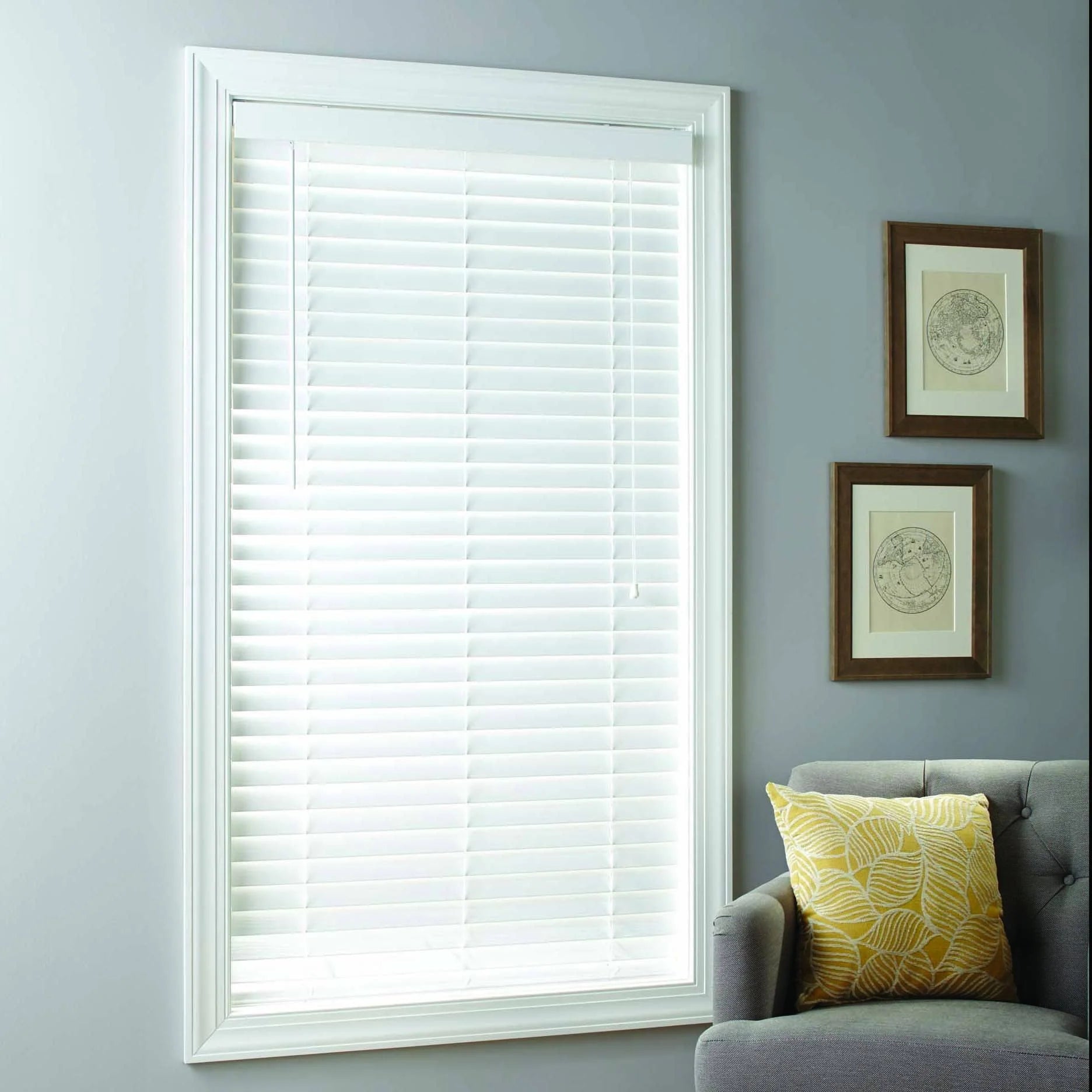Better Homes & Gardens 2" White Faux Wood Cordless Blinds - Each
