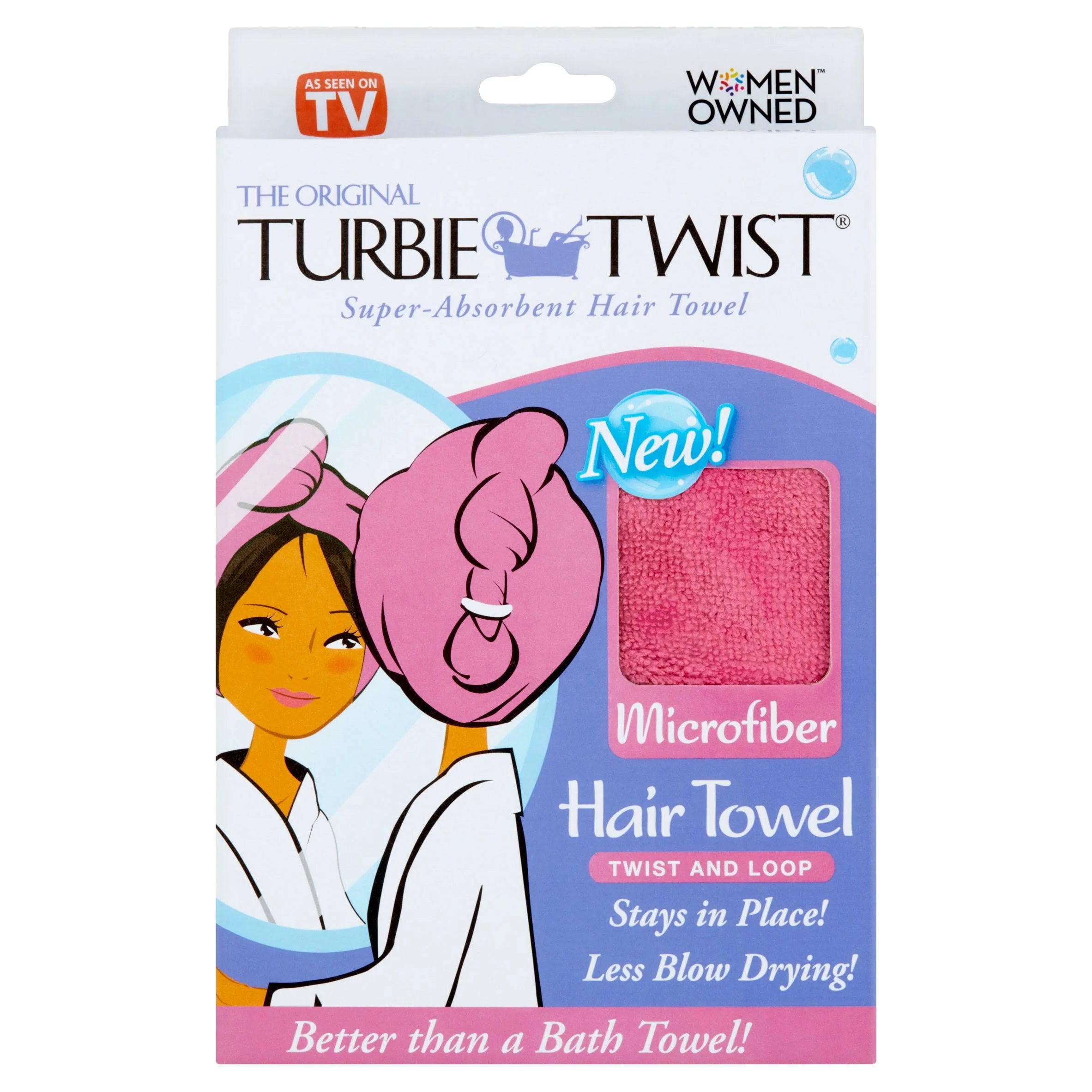 Turbie Twist Microfiber Hair Towel, Size: Regular, Pink