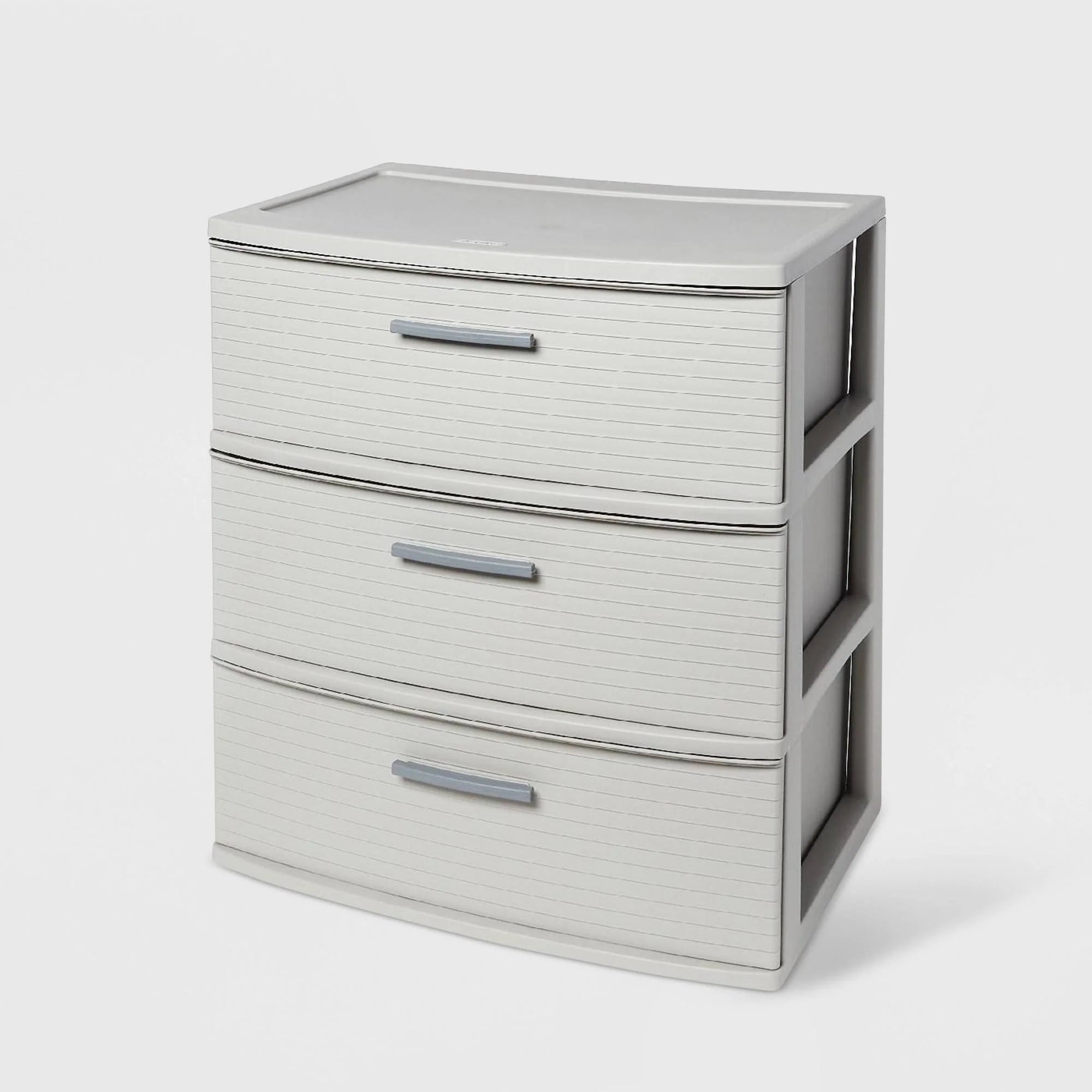 3 Drawer Wide Tower Light Gray - Brightroom