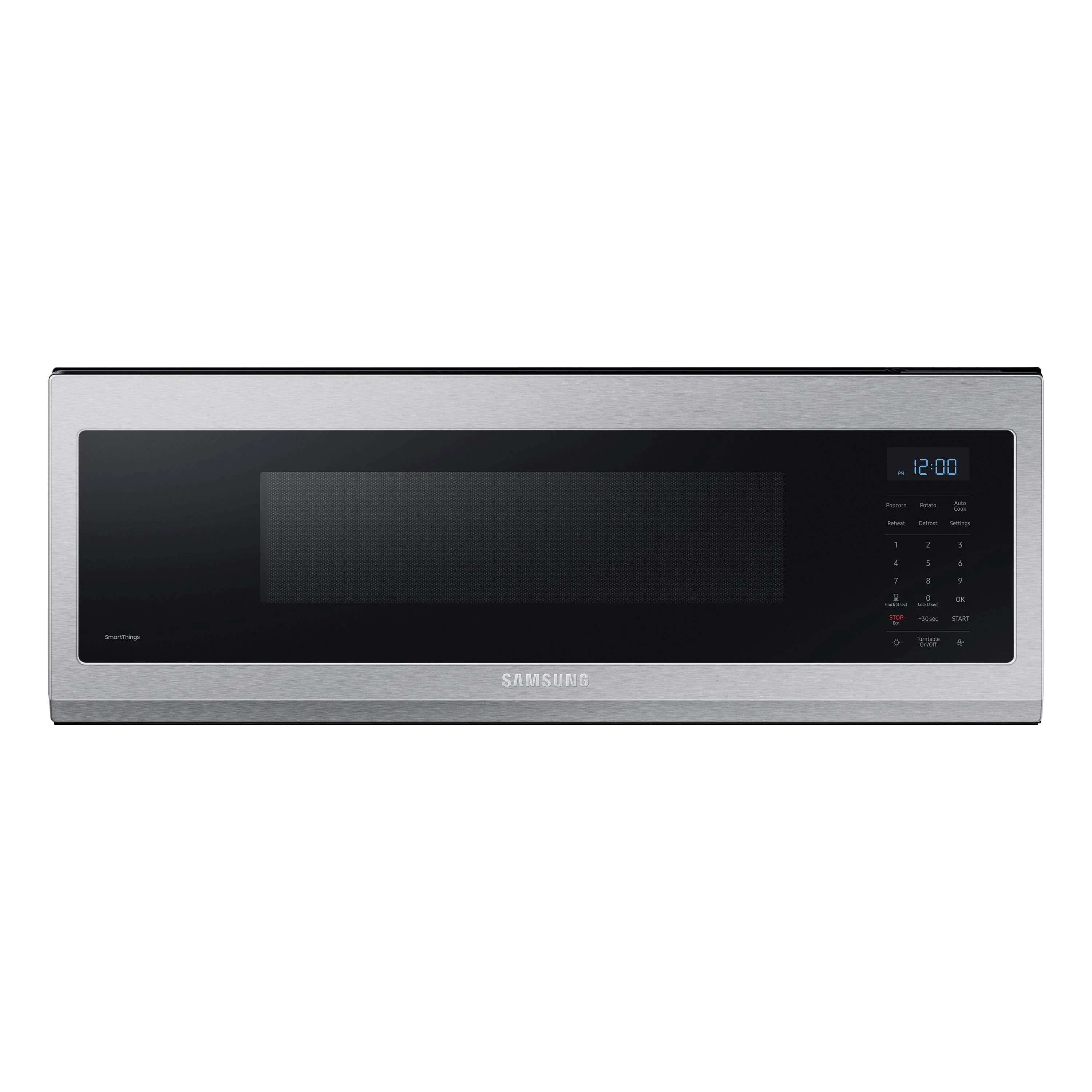 Samsung - 1.1 Cu. ft. Smart Slim Over-The-Range Microwave with 400 CFM Hood Ventilation, Wi-Fi & Voice Control - Stainless Steel
