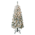 National Tree Company First Traditions 4.5' Pre-Lit Medium Flocked Acacia Hinged Artificial Christmas Tree Clear Lights